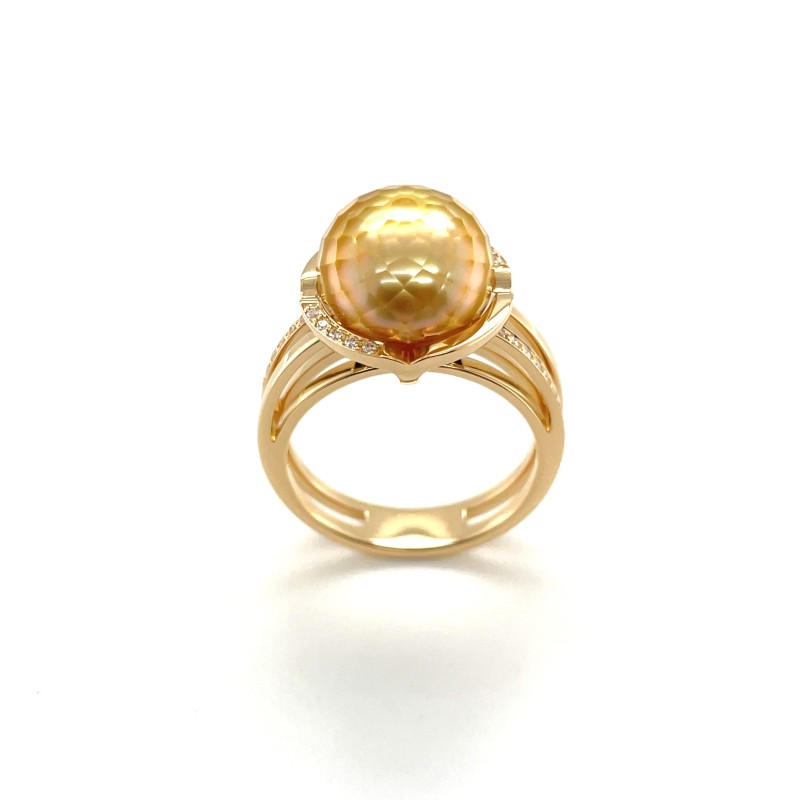 bague or 18 carats perle de culture