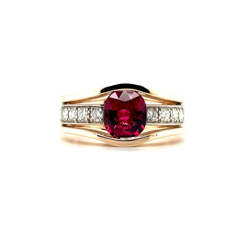 bague originale femme or et pierre rouge Villefranche sur Saône