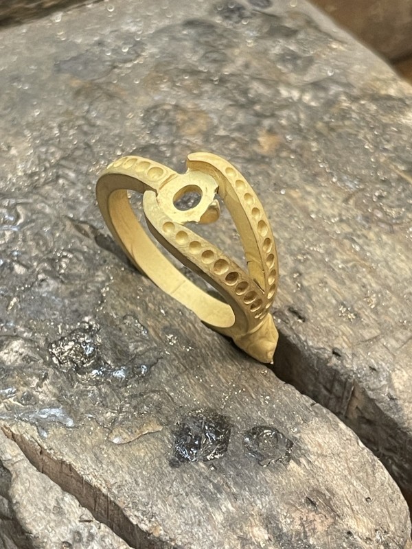 fabrication d'une bague en or avec mes diamants et une Opale