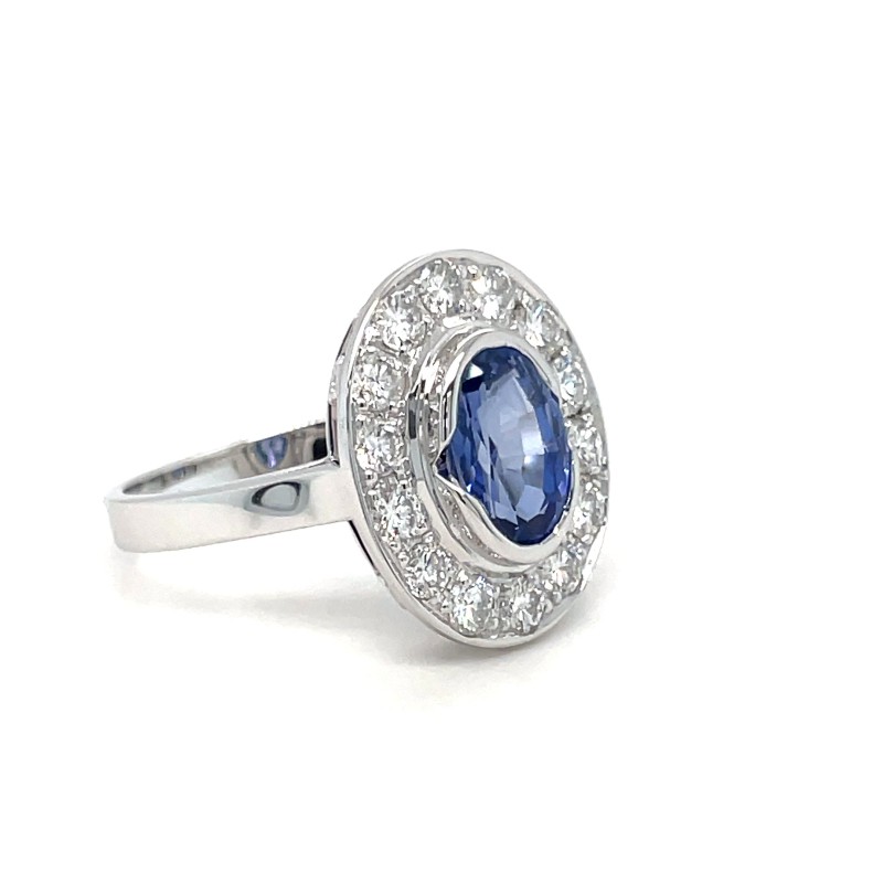 bague de fiançailles femme or 18 carats saphir et diamants 
