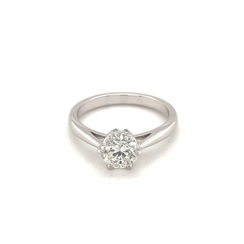Bague de fiançailles à Lyon en or blanc et diamant de plus d’1 carat avec 6 griffes dans votre bijouterie près de Neuville-sur-Saône (69)