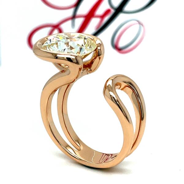 Creation bague pièce unique en or rose à villefranche - Florentin POYET Joaillier 