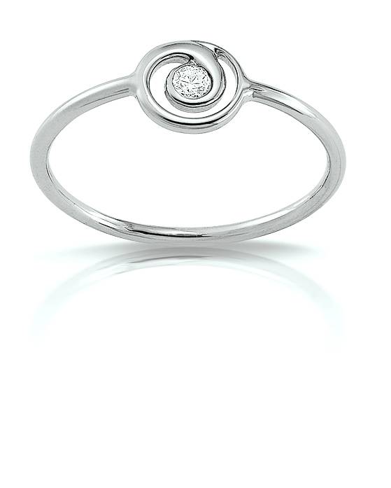 Bague fine en or blanc et diamants pour femme créée par Florentin POYET maître artisan joaillier dans le Rhône