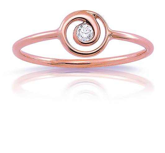 bague de fiançailles en forme de tourbillon