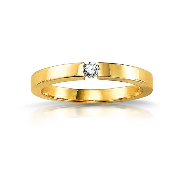Alliance avec diamant taille brillant en or jaune pour femme Florentin POYET