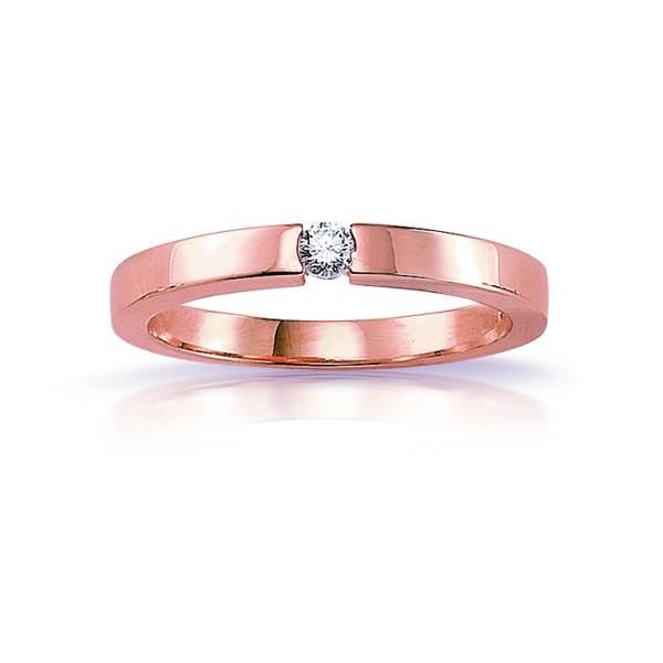 Bague solitaire en or rose 18 carats Florentin POYET artisan joaillier