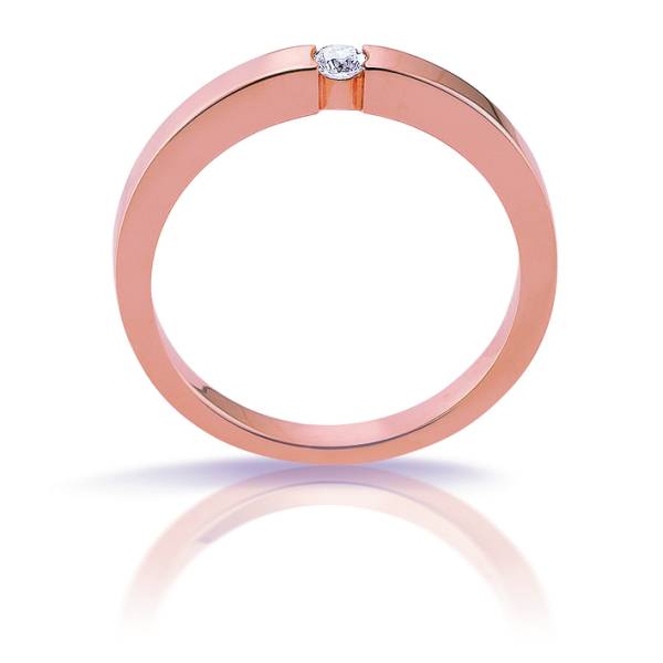 Solitaire en or rose et diamant de Florentin POYET Joaillier autour de Lyon