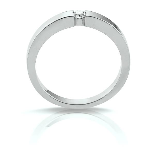 Bague solitaire diamant tailles brillant en or blanc 750/1000e de la collection 3ANO Florentin POYET Joaillier