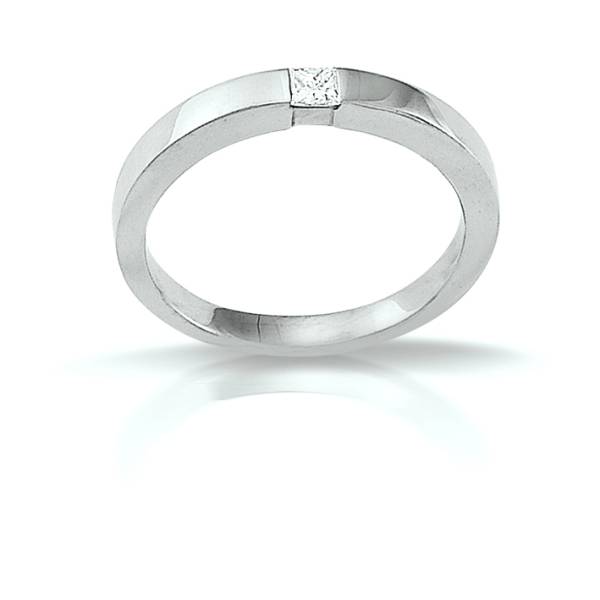 Bague de fiançailles or blanc et diamant de Florentin POYET Joaillier