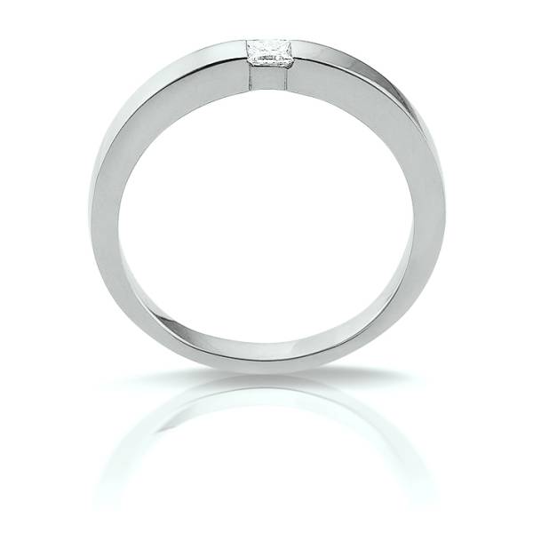 Bague de fiançailles solitaire avec diamant en or blanc Florentin POYET Joaillier à Villefranche sur Saône