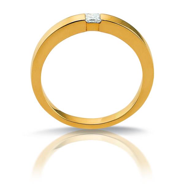 Bague de mariage avec diamant carré Florentin POYET artisan joaillier proche de Anse