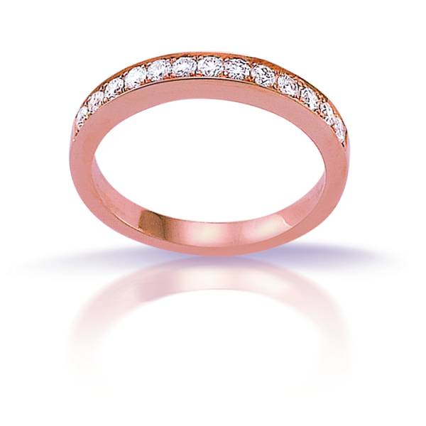 Bague en diamant sertie grain en or rose pour femme artisan joaillier Florentin POYET