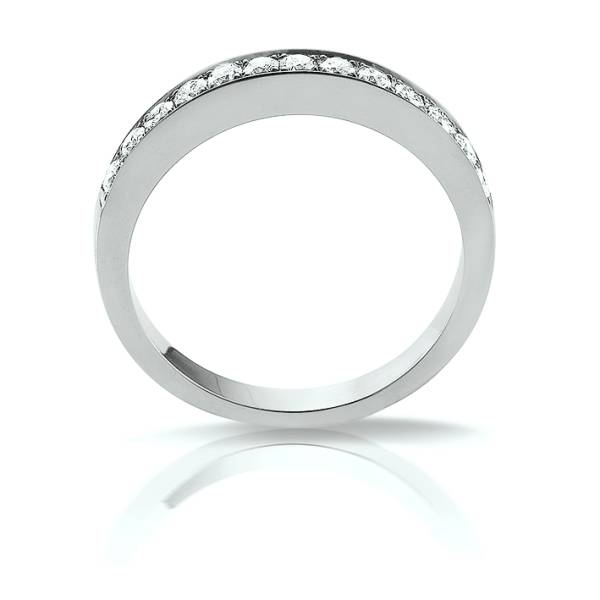 Bague pour femme avec diamants sertie grain en or blanc 18 carats de Florentin POYET artisan bijoutier joaillier à Villefranche-sur-Saône