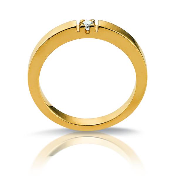 Solitaire pour femme en diamant et or jaune forme carrée Florentin POYET artisan bijoutier joaillier 