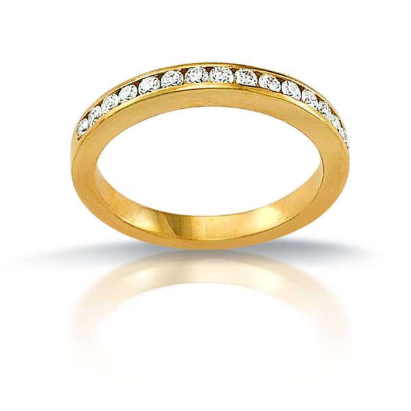 Bague avec demi-tour diamant pour femme en or jaune 18 carats Florentin POYET artisan bijoutier joaillier