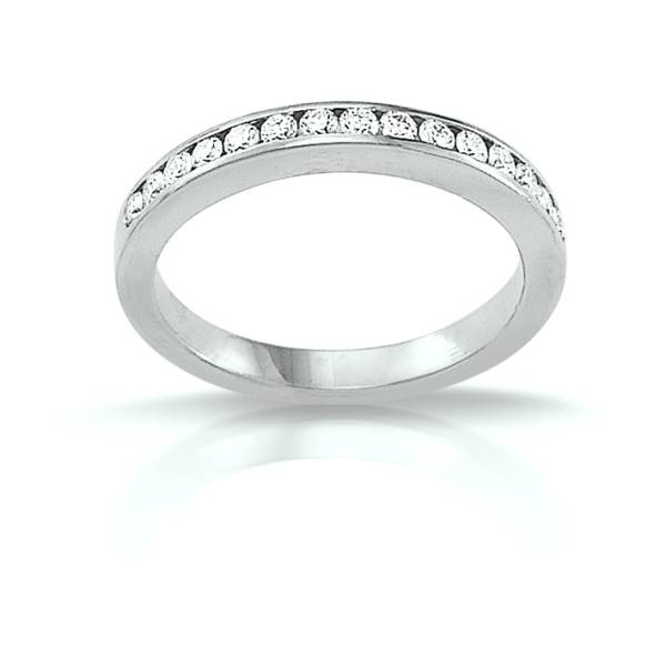 Bague en or blanc demi-diamant Florentin POYET artisan Joaillier proche de Jassans-Riottier