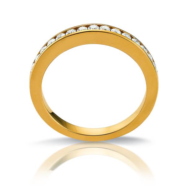 bague de mariage demi-tour diamant pour femme en or jaune 18 carats Florentin POYET artisan bijoutier joaillier