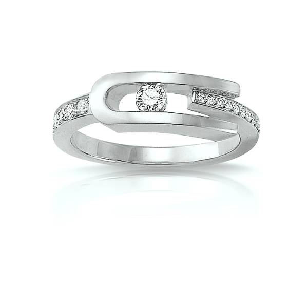 Bague d'exception pour femme en or blanc et diamants de Florentin POYET Artisan Bijoutier Joaillier proche de Lyon