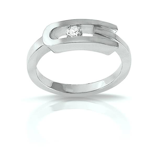 Alliance discrète pour femme en or blanc et diamant - Florentin POYET