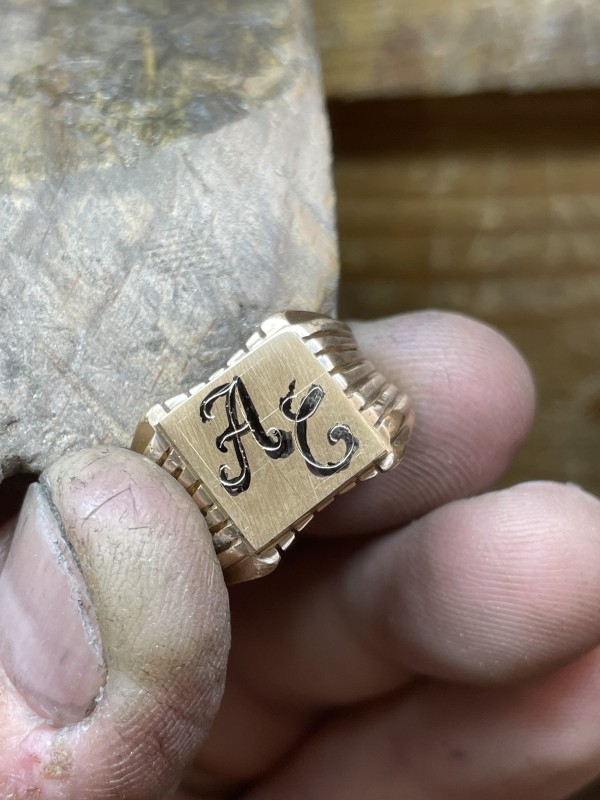 chevalière homme personnalisé or