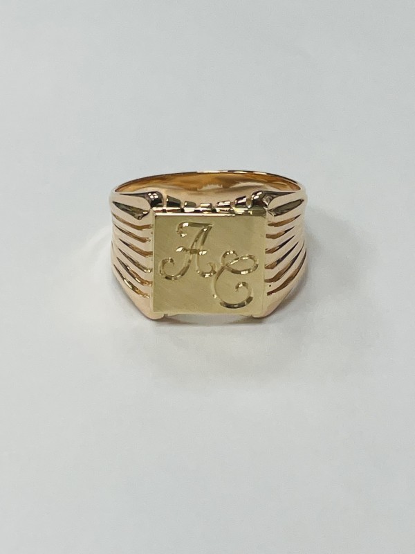 chevalière homme gravure initiale