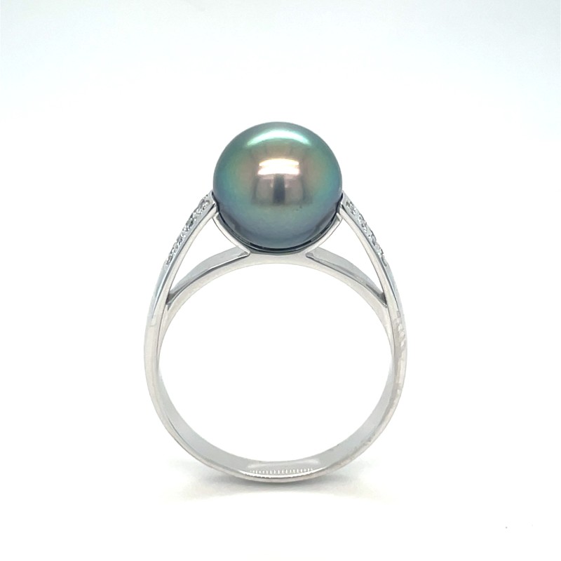bague perle de Tahiti diamants