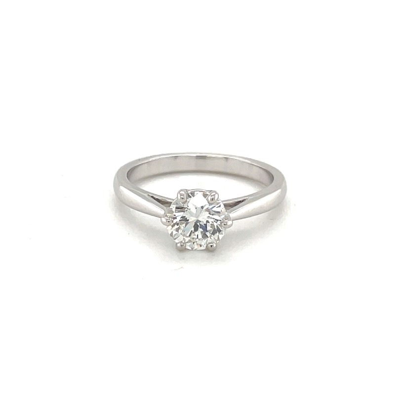Bague de fiançailles à Lyon en or blanc et diamant de plus d’1 carat avec 6 griffes dans votre bijouterie près de Neuville-sur-Saône (69)