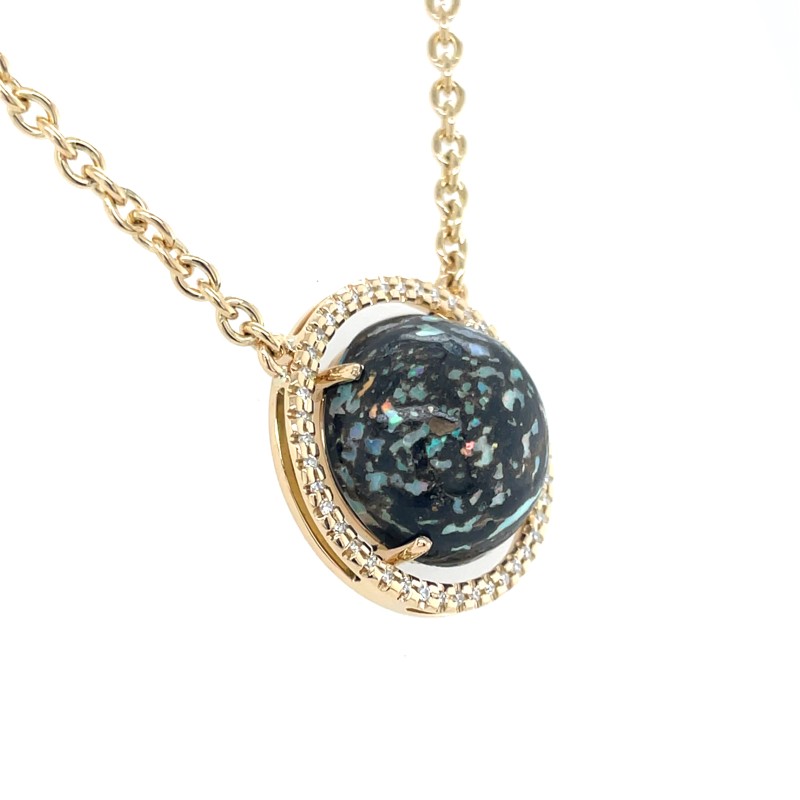 Collier or 18 carats et Opale proche Villefranche sur Saone