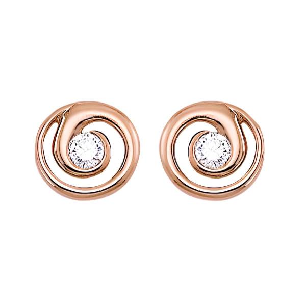 Boucles d'oreilles tourbillon en or rose et diamant - Florentin POYET artisan Joaillier proche de Lyon